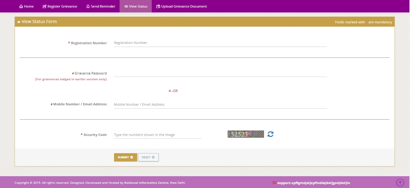 Click on View Status Click on View Status